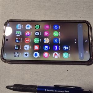 Samsung Galaxy Smartphone in Black with Clear Protective Case